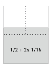 Moduly plošné inzerce - složený rozměr - 1/2 + 2x 1/16