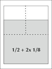 Moduly plošné inzerce - složený rozměr - 1/2 + 2x 1/8